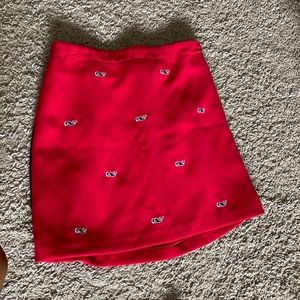 Red skirt with whales